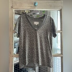 B40 NWT Current Elliot | Gray V-Neck Micro Palm Tree